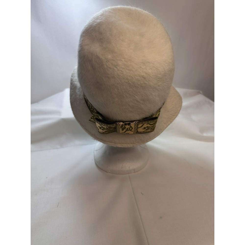 Cloche 1960's Hat Doree Of New York Beige With Gold/black Trim Wool Felt Very Gd - Picture 4 of 15